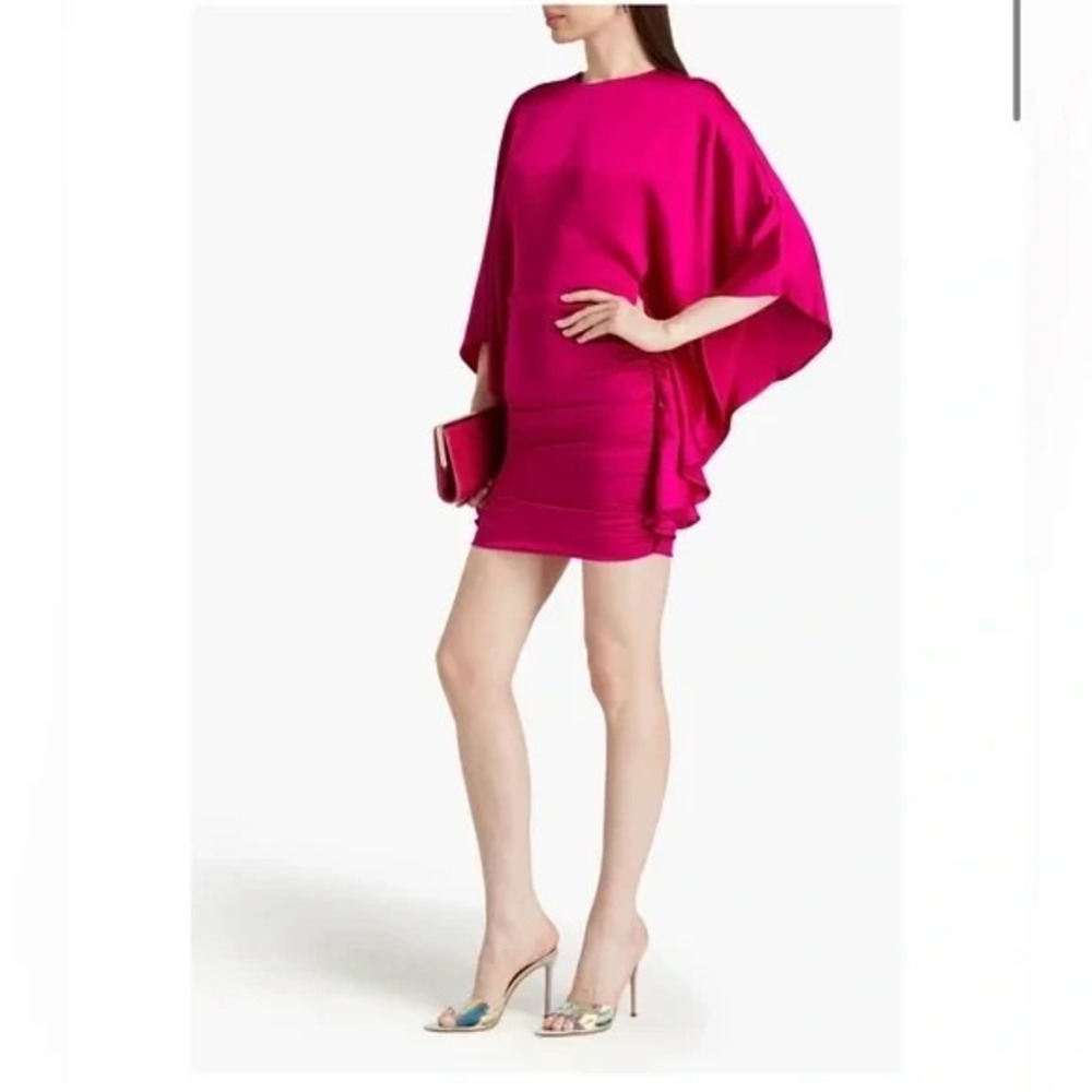 Jonathan Simkhai Kadence Dress‎ Womens 2 Bell-Sleeve Satin Mini Elegant Evening